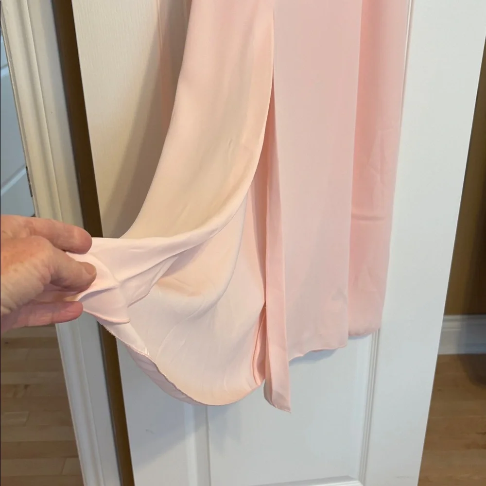 Babaton Light Pink Asymmetrical Midi Dress - Picture 9 of 12